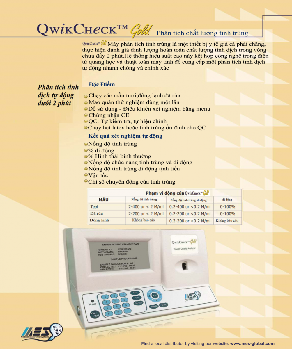 Máy phân tích tinh trùng QwikCheck Gold