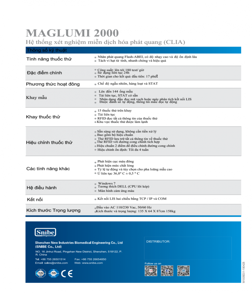 Máy miễn dịch tự động Maglumi 2000